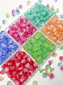 50pcs 7*12mm Orchid Shaped Glass Beads, DIY Jewelry Accessories Materials For Bracelet - Lily Of the Valley Loose Beads - View 3