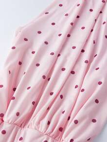 Women's Halter Mini Dress Summer Fashionable Dot Print Sleeveless Backless Tiered Ruffle Dress - Rosa - Ver 8