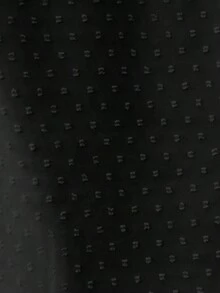 Blusa de gasa con estampado de lunares francés de moda para mujer, diseño elegante y elegante de manga corta con volantes para el verano - Negro - Ver 7
