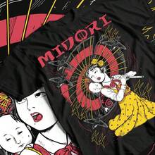 Camiseta de anime para mujer, camiseta de anime, linda camiseta de anime, top casual de algodón holgado y a la moda para hombre y mujer de 220 g. Top casual unisex de algodón grueso, textura suave y tacto agradable, cómodo y agradable para la piel. El estilo clásico y sencillo nunca pasa de moda, ideal para ir al trabajo, practicar deporte, viajar, ir de vacaciones y cualquier ocasión informal. - Negro - Ver 1