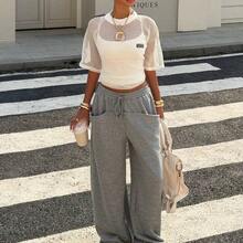 Women's Casual Versatile Daily Wear T-Shirt,Pink Top Girly Outfits For Women Street Wear Outfits Women Latest Tops For Women New Arrivals Casual Summer Outfits For Woman Retro Outfit For Women Casual Outfit For Women Pink Mesh Top New T Shirt Blouses For Women Puff Top For Women Trending Outfit For 2025 Women Sheer Tops For Women Outfits Women Set Summer Street Wear Outfit For Women Busniess Casual Outfits For Women Outfit For Women Set Casual - Blanco - Ver 6