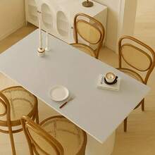 1pc Solid Color Tablecloth, Large Size Table Cover, Dining Table Mat, Desk Pad, Office Desk Mat, PU Leather Material, Waterproof And Oilproof, Suitable For All Kinds Of Table Tops & Countertops, Daily Home Decoration, Modern Minimalist Style - Grey - View 61