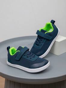 Children's Versatile Wide-Toe Box Sports Shoes, Lightweight Hook-And-Loop Easy On/Off Non-Cramping Comfortable Breathable Blue Athletic Shoes, Versatile Training Shoes, Casual Skate Shoes - Blue - View 8