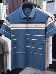 Pro Man Wardrobe Short Sleeve Golf & Tennis Polo Shirt - Blue - View 3