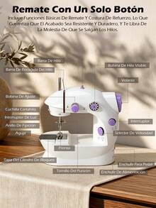 Maquina De Coser Portatil Electrica Mas Kit Costura Y Pedal Bedazzle kit Custom sticker Sewing accessories Embroidery kit Moldes para vela Scrapbook supplies - Blanco - Ver 7
