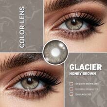 Lalens 1副6个月抛型隐形眼镜，直径14.5mm，基弧8.6mm，蜜色瞳孔，适合浅色和深色瞳孔，打造自然妆容，女士和女孩适用，春季必备单品，Y2K韩版时尚设计，适合生日派对、学生返校等场合，时尚美妆隐形眼镜。 - Crush Hazel - 查看 7