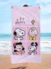 SNOOPY 畅销史努比超细纤维沙滩巾，卡通儿童沙滩浴巾，夏季海边吸水毛巾 - 長方形 - 查看 11