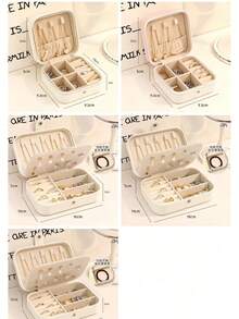 New Multi Layer Jewelry Storage Box, Large Capacity Jewelry Storage Box, Multi Layer Design For Earrings, Necklaces, Rings, Women's Dressing Table Display Stand - White - View 4