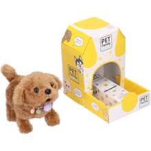 Muñeco de perro de peluche eléctrico, simulación bonita, muñeca interactiva para niños y mascotas, decoración de regalo - Amarillo - Ver 6