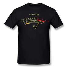 VU Clock Print T-Shirt, DB Audio Level Design, Gift For Music Producers, Retro Analog Technology T-Shirt, Retro Audio Engineer T-Shirt. - Black - View 2