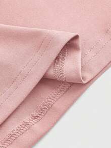 Vestido de corte en A y talle ceñido en la cintura, gris y con escote en V para mujer - Rosa - Ver 3