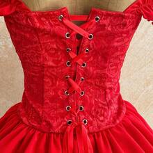 WYWH Women's Romantic Vacation Dress, Red Jacquard Texture Ruched Waist Splice Ruffle Strap Shoulder Strap Multi-Layer Ruffle Hem A-Line Chiffon Mini Dress, Casual, Date, Valentine's Day, Afternoon Tea, Beach, Cruise, City Vacation, Music Festival, Party, Boho, Hippie, Western, Daily Commute, Valentine's Day Red Dress,Summer Dresses For Women,Music Festival Outfits, Everyday Outfits, Wedding Season Outfits, Party Outfits, Carnival Outfits, Island Vacation Outfits. Black Corset Tops For Wom - Negro - Ver 7