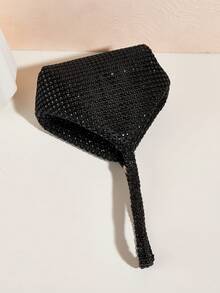 Mini Party Clutch Bag With Rhinestone Decor, Elegant Handbag For Attending Events, Chic Cosmetic Bag, Versatile Fashion Small Handbag - Black - View 3