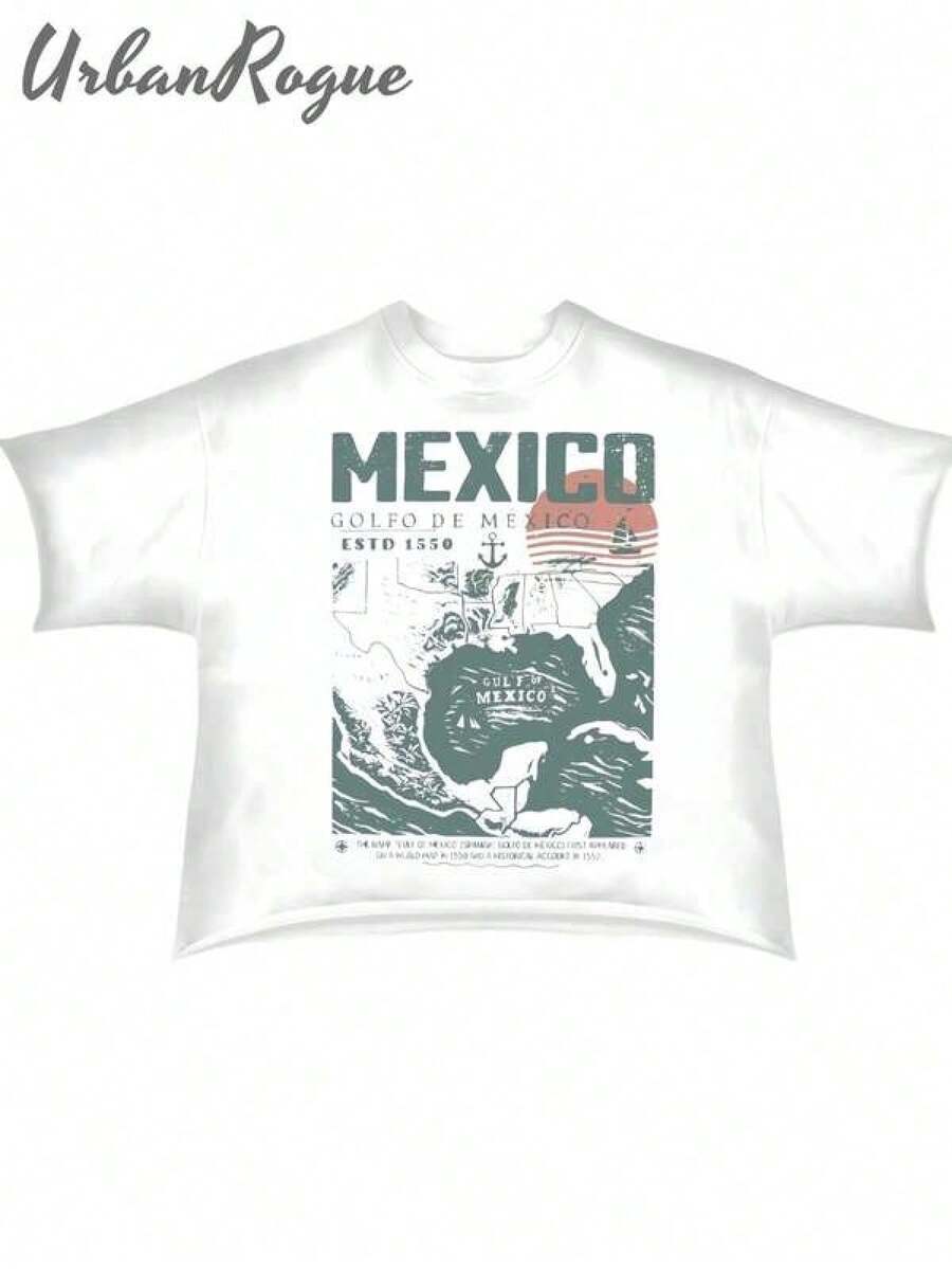 Camiseta para Hombre Casual y Moderna con Estampado de México Golfo de México Mapa Náutico | Ropa de Hombre con Estilo Playeras Sudaderas y Camisas Cómodas | Ideal para Uso Diario Trabajo y Salidas | Fácil de combinar muestra tu estilo - Negro - Ver 1