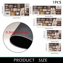 1 pieza Alfombra de cocina con patrón de collage de café vintage, alfombra decorativa para fiestas, alfombra antifatiga y absorbente para la cocina, el pasillo, el baño y la lavandería - Multicolor - Ver 10