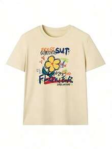 Stylish Short-Sleeve T-Shirt For Youth And Summer, Fashionable Short-Sleeve T-Shirt For Spring And Summer 2026, Made In Mexico, 180 Grams. Cartoon Print, Couple Design, Suitable For Indoor Or Outdoor Wear. Crew Neck, Unisex, Ideal For The Office And Leisure. One-Pack. - APR-P631577SLNDXZGY517 - 查看 2
