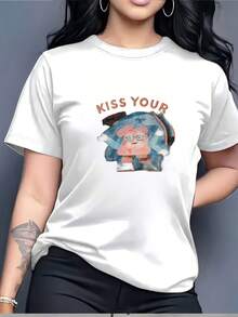Besa tu Fin de Semana: Divertida Camiseta Festiva de 180g, adecuada para reuniones familiares y eventos de empresa-el regalo perfecto para él/ella. - Blanco - Ver 1
