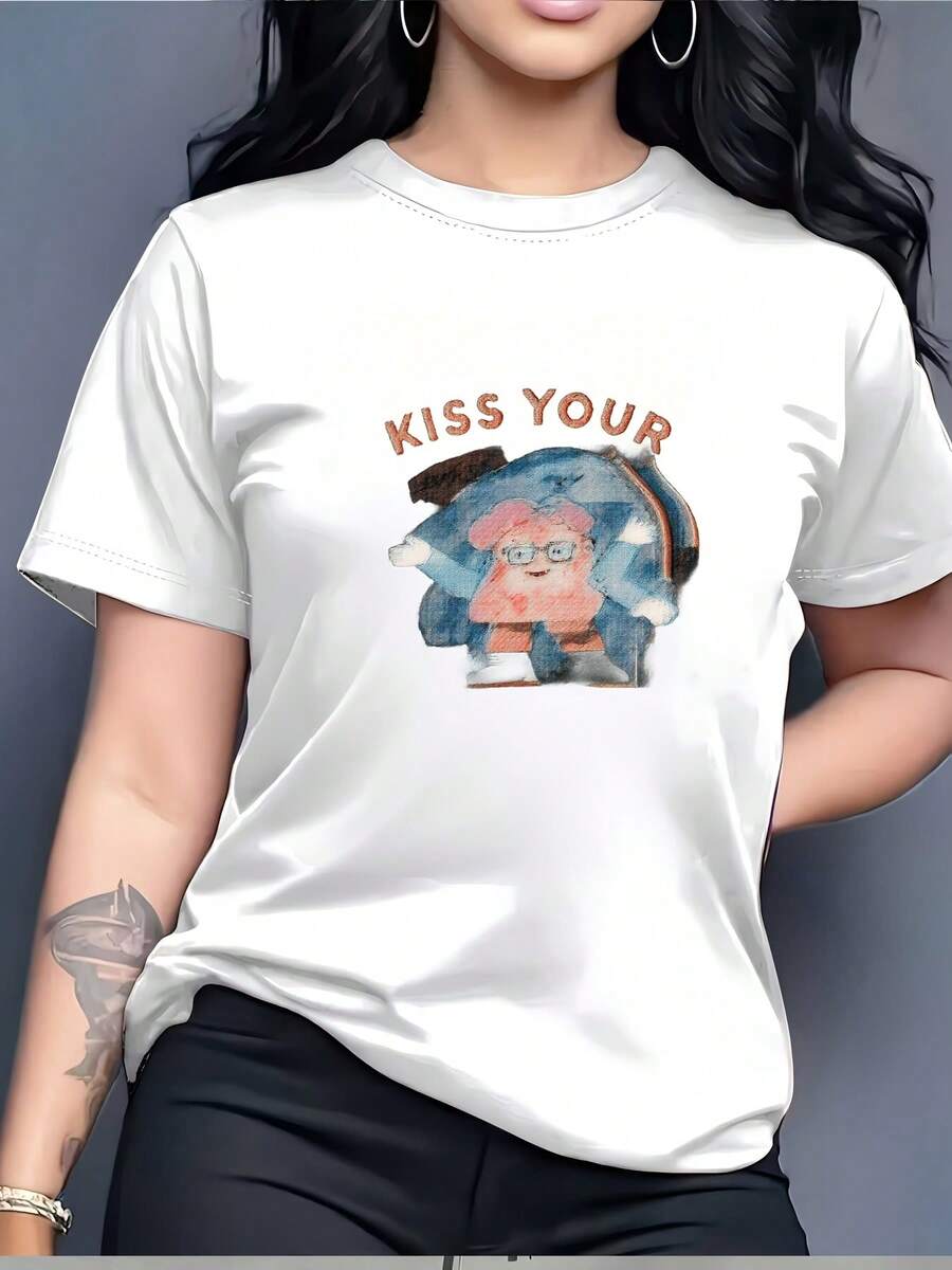 Besa tu Fin de Semana: Divertida Camiseta Festiva de 180g, adecuada para reuniones familiares y eventos de empresa-el regalo perfecto para él/ella. - Blanco - Ver 1