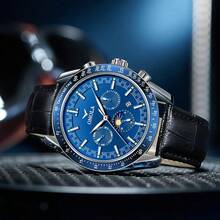 ONOLA 6835 Light Luxury Style Men's Fully Automatic Mechanical Watch With Sun, Moon, And Stars Pattern, Luminous World Time Display, Roman Numerals, And Date/Time Adjustment - High Quality Business And Leisure Watch, Suitable For Elegant Gifts In Daily And Formal Occasions, Durable Time Watch - 均碼 - 查看 13