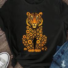 Women's Short Sleeve T-Shirts, Women's Clothing, Round Sleeve Short T-Shirts, Casual Short Sleeve Round Neck Tops For Spring And Summer. - 黑色 - 查看 1