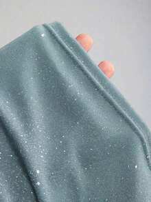 corto de camisola de punto metálico con lentejuelas para mujer, top sexy de espalda descubierta y ajustado al Body - Niebla azul - Ver 6