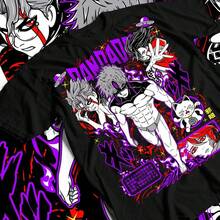 Anime Print T-Shirt, Perfect For Anime Enthusiasts. This Unisex Cropped Top Is Made Of 220g Pure Cotton With A Crew Neck, Offering Comfort And A Soft Feel. Its Classic And Simple Style Is Timeless, Ideal For Everyday Wear, Sports, Travel, Vacations, And Any Casual Occasion. - 黑色 - 查看 1