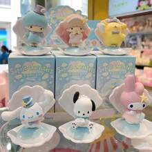 SANRIO 三丽鸥角色海滩假日贝壳盲盒，6款随机款式，度假盲盒系列，肉桂卷迷你人偶，假日、生日、嘉年华礼物佳选，PVC收藏人偶，适合青少年和成人 - 彩色 - 查看 6