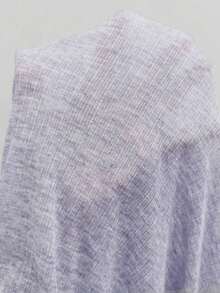 Vestido camisero con adorno de encaje, chaqueta de punto de manga larga para mujer, protección solar de verano - Morado - Ver 6