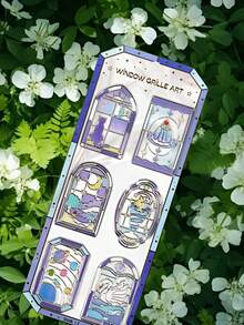 Pegatinas de cristal con efecto 3D para decorar ventanas - Pegatinas de ventana de caramelo de cristal - Pegatinas de arte lindas adecuadas para manualidades y decoración DIY - Multicolor - Ver 15
