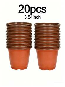 1/20/50 piezas Macetas de plástico cónicas de 9cm/10.5cm con agujeros de drenaje, macetas de semillero para flores y vegetales, para siembra y trasplante en jardinería - Multicolor - Ver 8