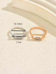 1pc Elegant Geometric Ring, Suitable For Women's Daily Wear - Ring - View 5