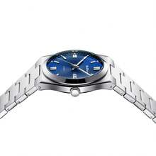 BIDEN Men's Luxury Quartz Watch, Stainless Steel Strap, Waterproof, Luminous, Date & Day Display, Comes With Gift Box - Blue - View 9