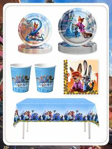 Disney Bộ đồ dùng tiệc theo chủ đề Zootopia, bộ dụng cụ sinh nhật hoàn chỉnh gồm đĩa, cốc, khăn ăn và khăn trải bàn cho các bữa tiệc theo chủ đề. Biến bữa tiệc của bạn thành thế giới Zootopia sống động với bộ đồ dùng tiệc theo chủ đề trọn gói này, được thiết kế để tạo ra trải nghiệm ăn uống liền mạch và sống động. - Bộ đồ ăn - Xem 9