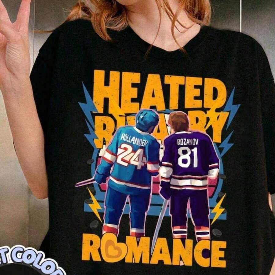 Camiseta de hockey vintage Hollander Rozanov, camiseta térmica de rivalidad de Ilya Rozanov, regalo para fanáticos del hockey para mujeres y hombres. ARV8 - Negro - Ver 1