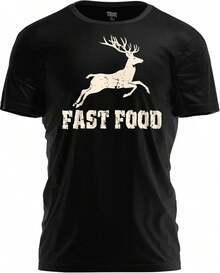 Camiseta Divertida de Caza de Comida Rápida TeeUnion – Regalo Humorístico con Gráficos de Ciervos para Cazadores JFW4 - Blanco - Ver 7