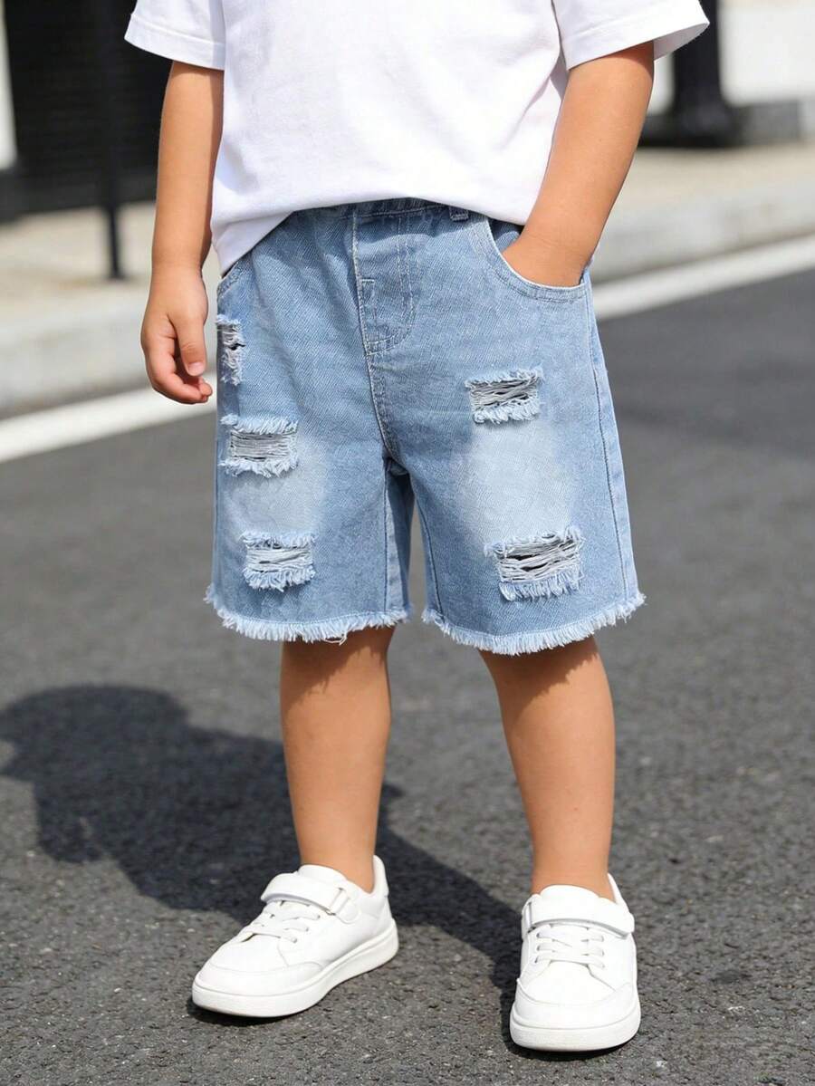 Jungen Denim Shorts, neuer modischer Sommerstil - Blau - View 1
