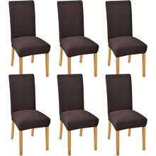 Juego de 6 Fundas Elásticas y Gruesas para Sillas de Comedor: Suaves y Cómodas, Tela Antideslizante de Alta Elasticidad, Correas Invisibles para un Ajuste Perfecto, Fáciles de Limpiar, Resistentes a las Manchas y Duraderas, Ideales para el Hogar, la Oficina, Hoteles y Eventos; desde el Almacén Local. - color1 - Ver 8