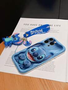 Disney Lilo And Stitch Phone Case : 3D Fluffy Pattern Border Protector Phone Soft Phone Case With A Free Cute Stitch Bracelet Chain Lanyard, Stitch, Lilo, Angel, For Apple 17 Promax 17 Pro 16 15 14 13 12 11 Pro Max XS Max X XR Soft Cover Summer Phone Case - trắng - Xem 6