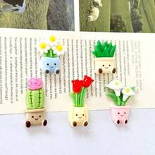 5/10 Cute Potted Plant-Shaped Fridge Magnets, Adorable And Creative Decorative Stickers, Customizable, Suitable For Kitchens, Offices, Whiteboards, Fridges, Etc. - Plant - View 8