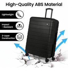 Lightweight Hardshell Luggage 16in/20in/30in,Rolling Suitcase For Traveling For Men Women,Different Sizes Suitable For Various Travel Needs - 黑色 - 查看 9