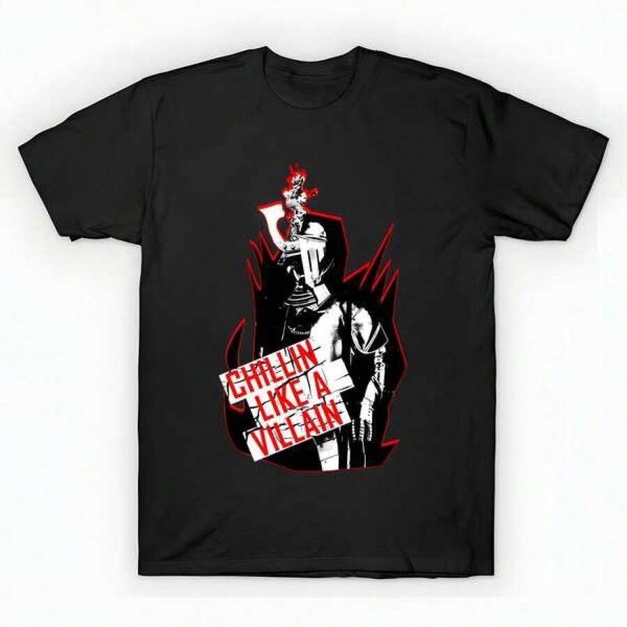Chillin Like A Villain - WABD T-Shirt unisex de la de algodón puro de alta densidad de 220 g. C-AmiS-eta uniS-ex 100 % aL-Godón de - Tejido de alta densidad. Apta para todo tipo de perS-onas, ya sean mujeres o hombres. Tejido duradero de alta C-Alidad apto para todas las estaciones, suave al tacto pero duradero. Tops transpirables. Conjuntos de otoño para mujer. Conjuntos de vaC-Aciones para mujer. Disfraz de Halloween para mujer. - Negro - Ver 1
