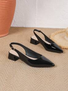 Sandal nữ đế dày 3cm, chất liệu giả da nứt, màu vàng kim, kiểu dáng thường ngày, thoải mái. - màu đen - Xem 6