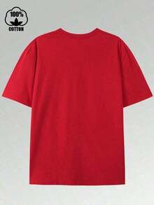 [Camiseta deportiva] Camiseta gráfica de corazón rojo para el Día de San Valentín de mujer - Blanco "Feliz Día de San Valentín" Diseño de guión y corazón brillante, cuello redondo de manga corta, parte superior casual lavable a máquina, ajuste regular para primavera y verano, regalos del Día de San Valentín, ropa casual de verano, diseño festivo, textura suave |   Ajuste relajado |   Talla grande P4TS camiseta roja - Estilo - Ver 2