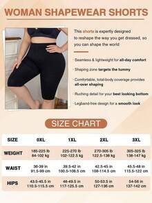 Leggings de control de abdomen de talla grande para mujer con cintura alta, para uso casual en verano - Negro - Ver 4