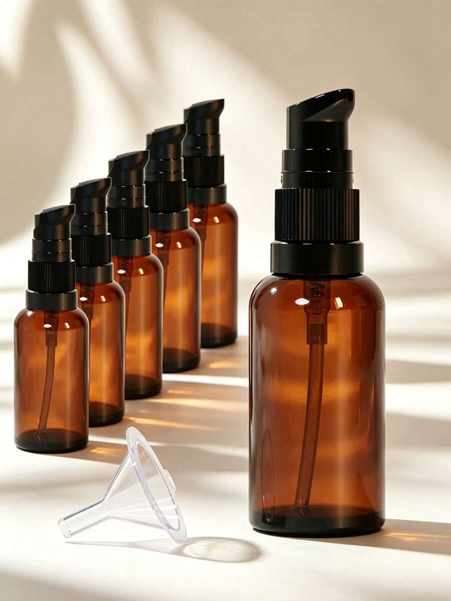 TSA 30ml 琥珀色玻璃壓泵瓶,磨砂黑防漏壓頭,抗 UV 可補充旅行化妝品分裝瓶,適用護膚液,便攜旅行洗漱用品收納,女性用,噴霧瓶,迷你香水瓶 - 棕色 - 查看 1