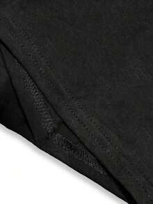 Casual Crew Neck T-Shirt For Boys, Made Of High-Elastic Polyester With Geometric Basketball Print, Regular Fit For Teenagers, Autumn Collection, Sportswear, Knitted, Breathable, Short Sleeve, Youth Sportswear. - 黑色 - 查看 4