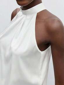 Blusa holgada de unicolor de estilo minimalista, elegante y urbano para uso diario, con estilo romántico retro de los 90, adecuada para Navidad, Año Nuevo, San Valentín, fiestas, playa, graduación, moda, carnaval, vacaciones, invitados de boda, br - Blanco 2 - Ver 5