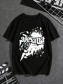 Alesana Printed T-Shirts For Men And Women, Soft And Machine Washable, Essential Tees For Casual Wear In All Seasons, High-Quality Print, Perfect Gift For Urban Style Enthusiasts, Fans, And Friends. With A Crisp, Streamlined Cut, This Garment Creates A Clean And Vibrant Look. Its Relaxed Yet Flattering Silhouette Suits All Body Types, Offering A Style That Is Both Casual And With A Touch Of Elegance. - 黑色 - 查看 6