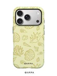 GIIPPA 1 chiếc ốp lưng điện thoại màu vàng nền với họa tiết vỏ sò, phù hợp với điện thoại 17 Pro Max, 16 Pro Max, 15 Pro Max, 14 Pro Max, kiểu dáng Hàn Quốc thời trang và độc đáo, tương thích với 11/12/13/14/15/16 Pro Max Plus, thiết kế thanh lịch phù hợp cho cả nam và nữ, món quà lý tưởng cho bạn gái vào dịp Giáng sinh, Lễ tình nhân, Lễ Phục sinh, mùa cưới và sinh nhật. - Màu vàng - Xem 1