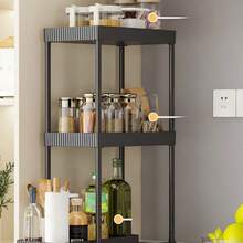 2-Tier Under Sink Storage Rack, Expandable Kitchen Cabinet Organizer, Black & White Dual Color Cleaning Supplies Storage Shelf - Multicolor - View 8